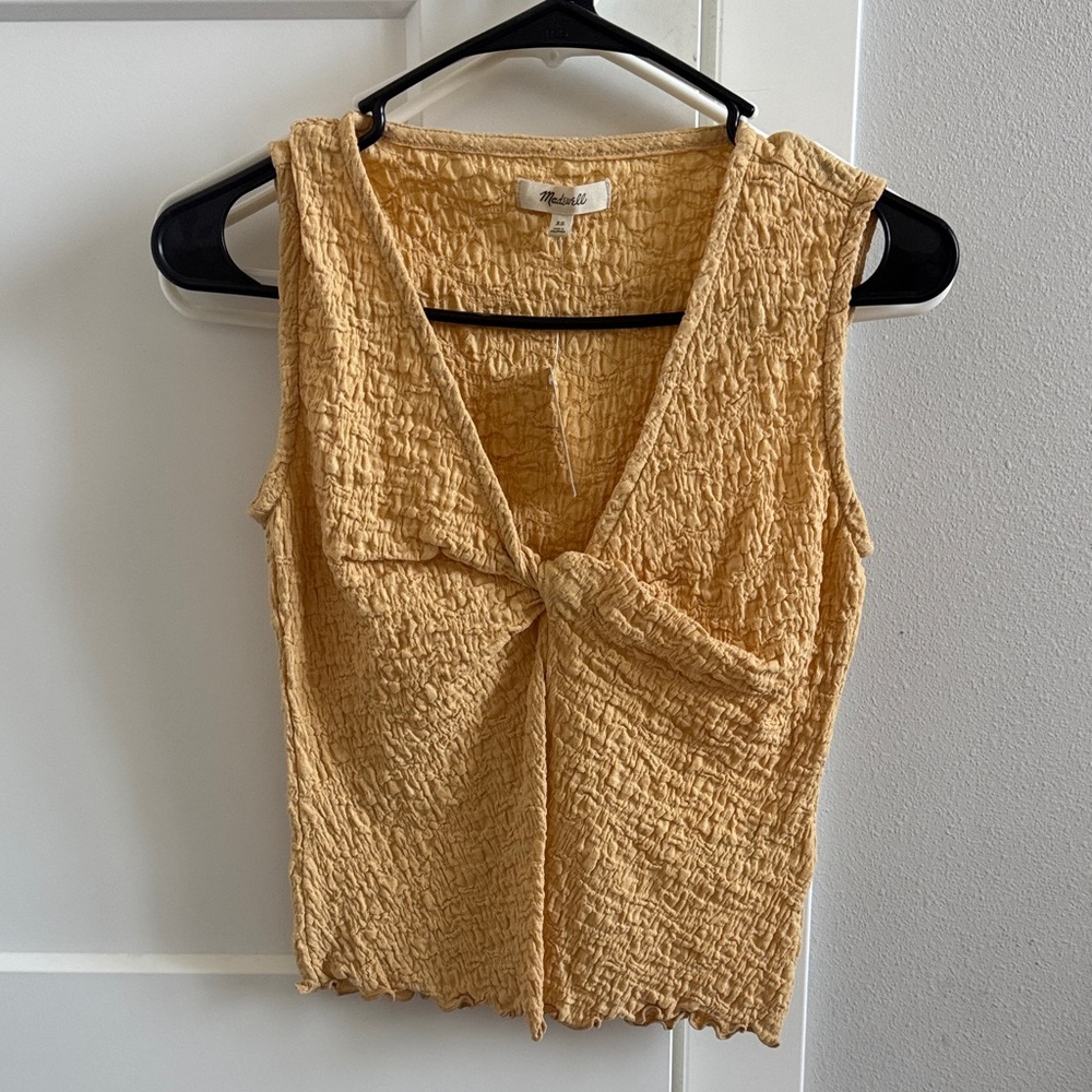 Madewell Crinkled Tan Tank Top